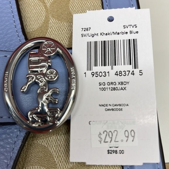 Coach Georgie Crossbody In Signature Canvas Light Khaki / Marble Blue - Picture 12 of 16